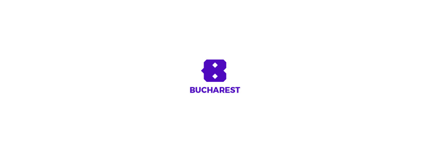 Bucharest布加勒斯特城市品牌vi視覺形象設(shè)計logo設(shè)計，單色幾何風(fēng)格
