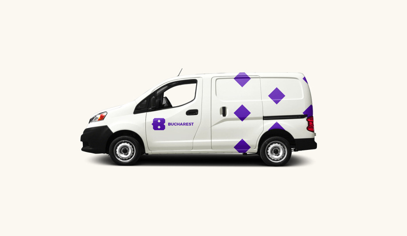Bucharest布加勒斯特城市品牌vi視覺形象設(shè)計logo設(shè)計，單色幾何風(fēng)格