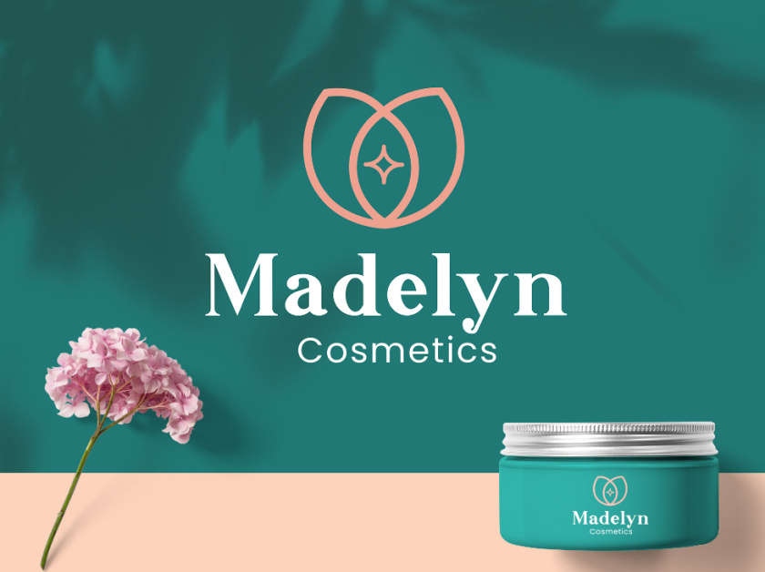 Madelyn 化妝品品牌logo設(shè)計“花朵+星星”元素