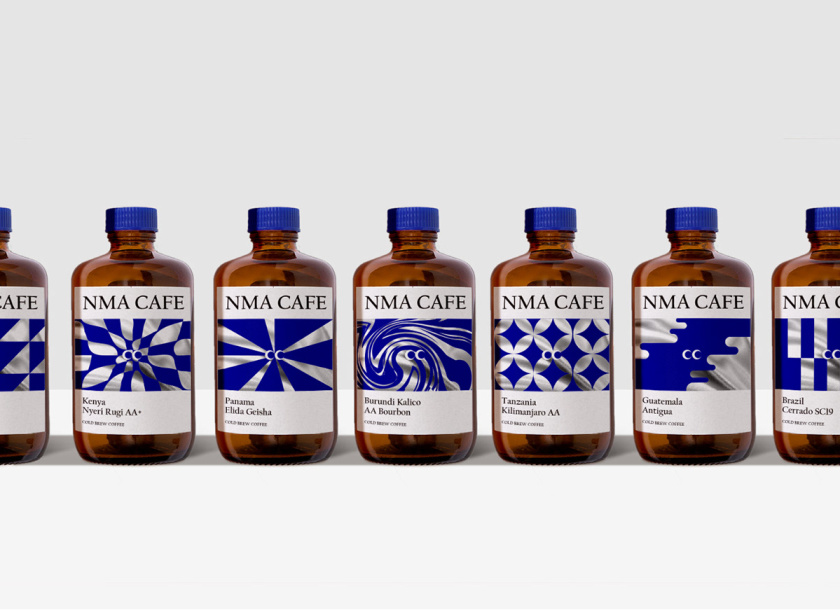 NMA CAFE 咖啡包裝設(shè)計“單色幾何元素”風(fēng)格