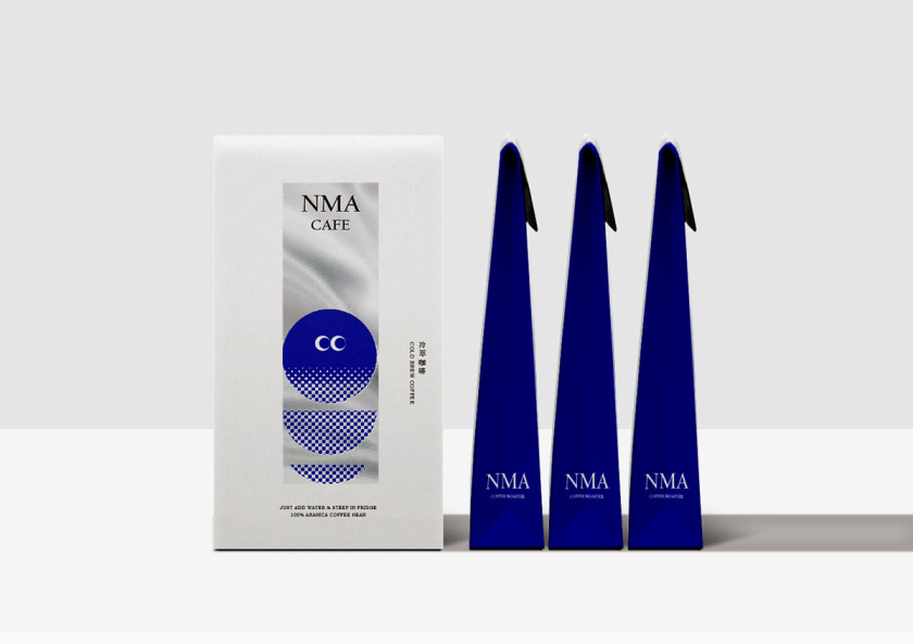 NMA CAFE 咖啡包裝設(shè)計“單色幾何元素”風(fēng)格