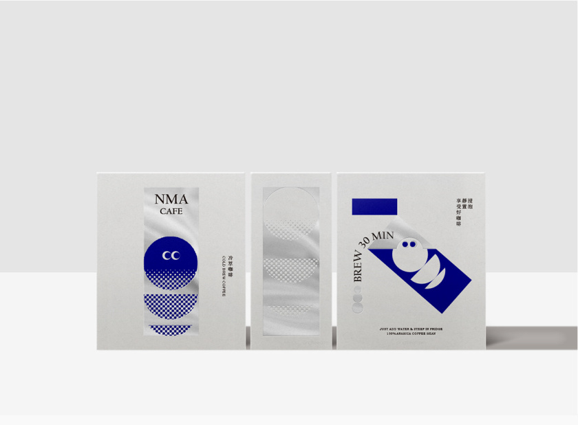 NMA CAFE 咖啡包裝設(shè)計“單色幾何元素”風(fēng)格
