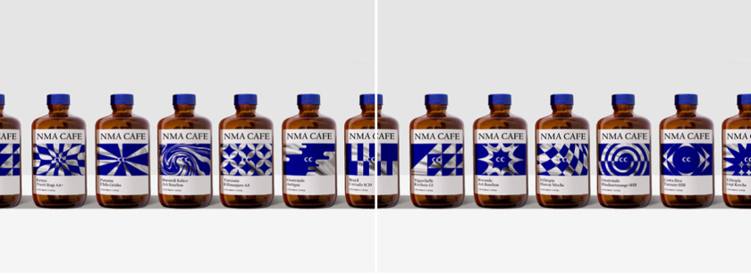 NMA CAFE 咖啡包裝設(shè)計“單色幾何元素”風(fēng)格