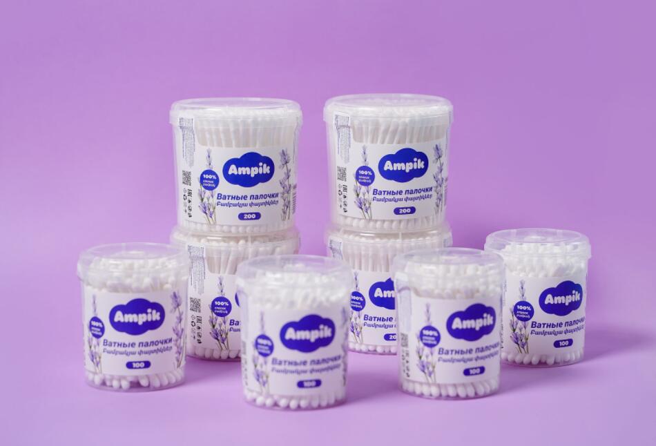 Ampik 安皮克消毒棉簽品牌命名與包裝設(shè)計(jì)，蓬松的云彩符號(hào)代表柔軟的棉花