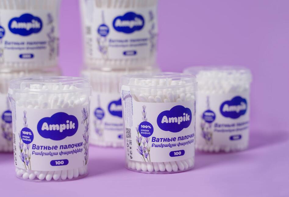 Ampik 安皮克消毒棉簽品牌命名與包裝設(shè)計(jì)，蓬松的云彩符號(hào)代表柔軟的棉花