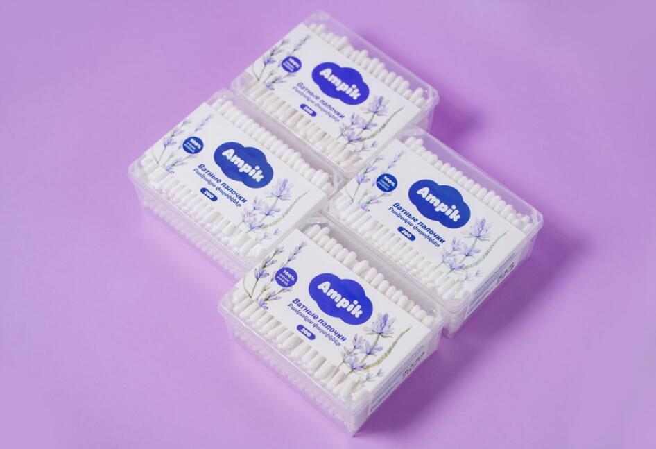Ampik 安皮克消毒棉簽品牌命名與包裝設(shè)計(jì)，蓬松的云彩符號(hào)代表柔軟的棉花