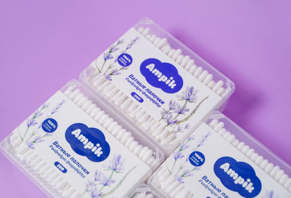 Ampik 安皮克消毒棉簽品牌命名與包裝設(shè)計(jì)，蓬松的云彩符號(hào)代表柔軟的棉花