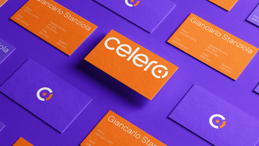 Celero 互聯網紫色和橙色電信品牌設計-logo設計vi形象設計 Celero 互聯網紫色和橙色電信品牌設計-logo設計vi形象設計
