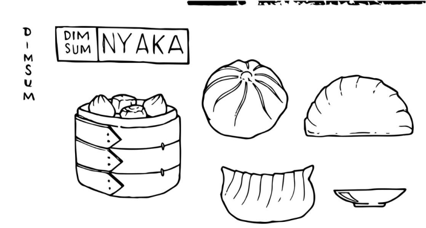 DIMSUMNYAKA 包子餃子點心手繪插圖設(shè)計
