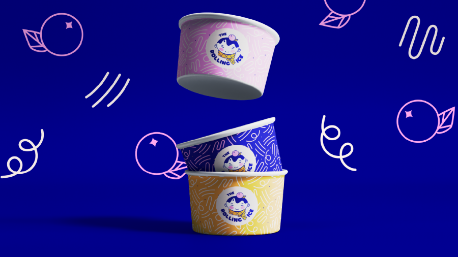 The Rolling Ice 流動車冰淇淋品牌logo設(shè)計(jì)vi設(shè)計(jì)“泰國男孩”圖形 The Rolling Ice 流動車冰淇淋品牌logo設(shè)計(jì)vi設(shè)計(jì)“泰國男孩”圖形
