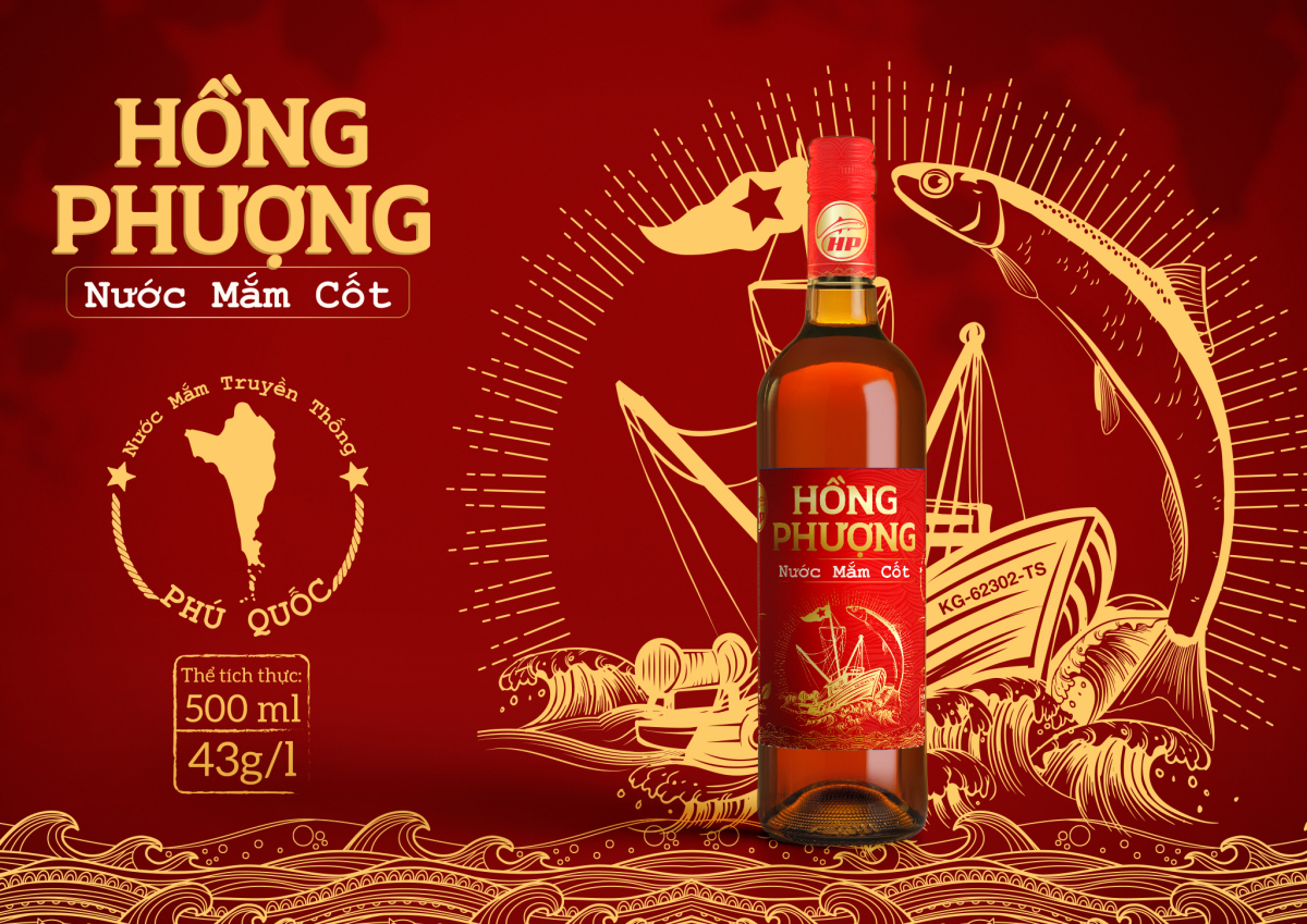 Proa紅磡瓶裝魚(yú)露調(diào)味品包裝設(shè)計(jì)，帆船與魚(yú)徽章式插畫(huà)設(shè)計(jì)