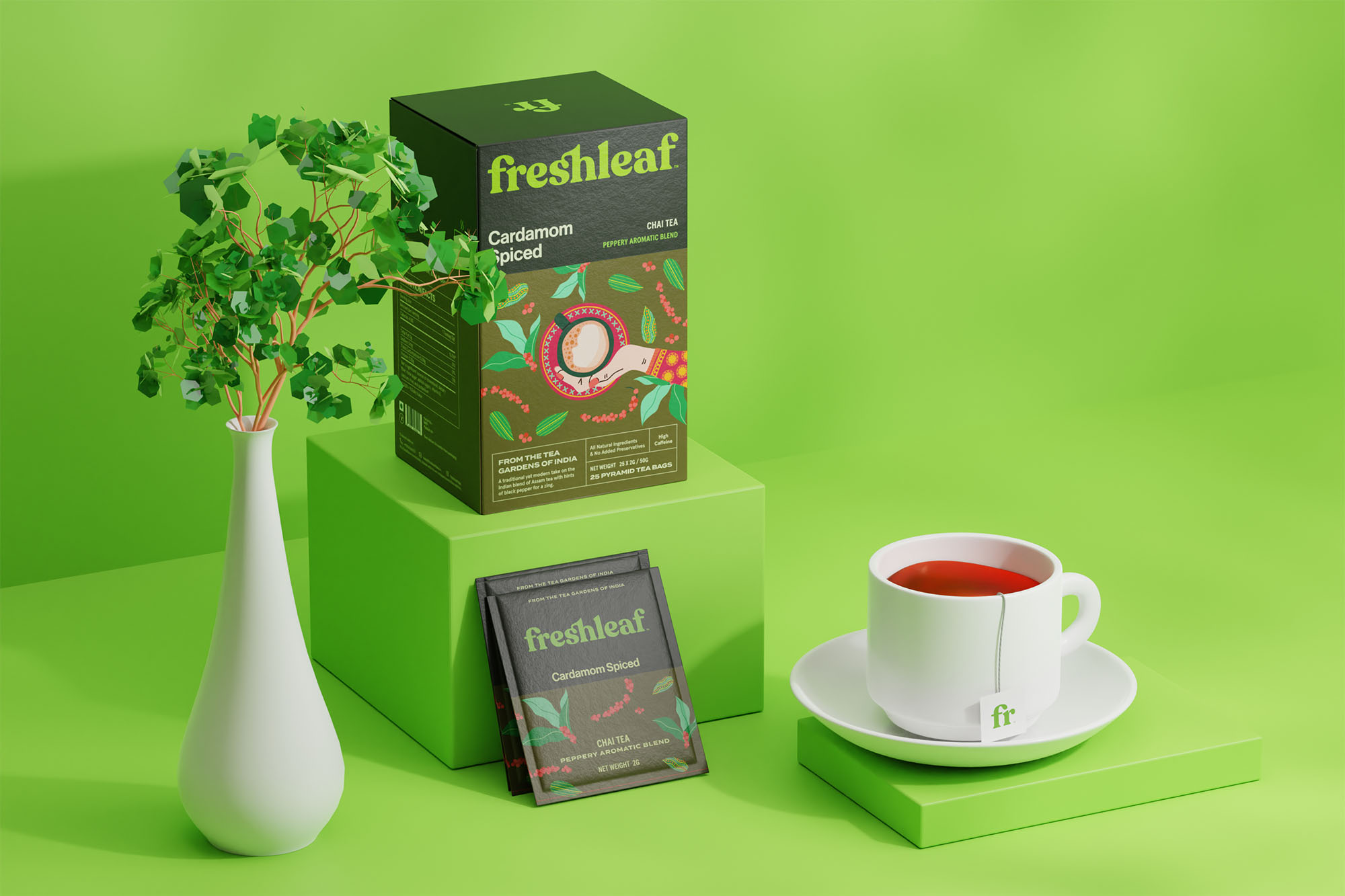 Freshleaf袋泡茶葉包裝設(shè)計(jì),現(xiàn)代時(shí)尚矢量插畫風(fēng)格 Freshleaf袋泡茶葉包裝設(shè)計(jì),現(xiàn)代時(shí)尚矢量插畫風(fēng)格
