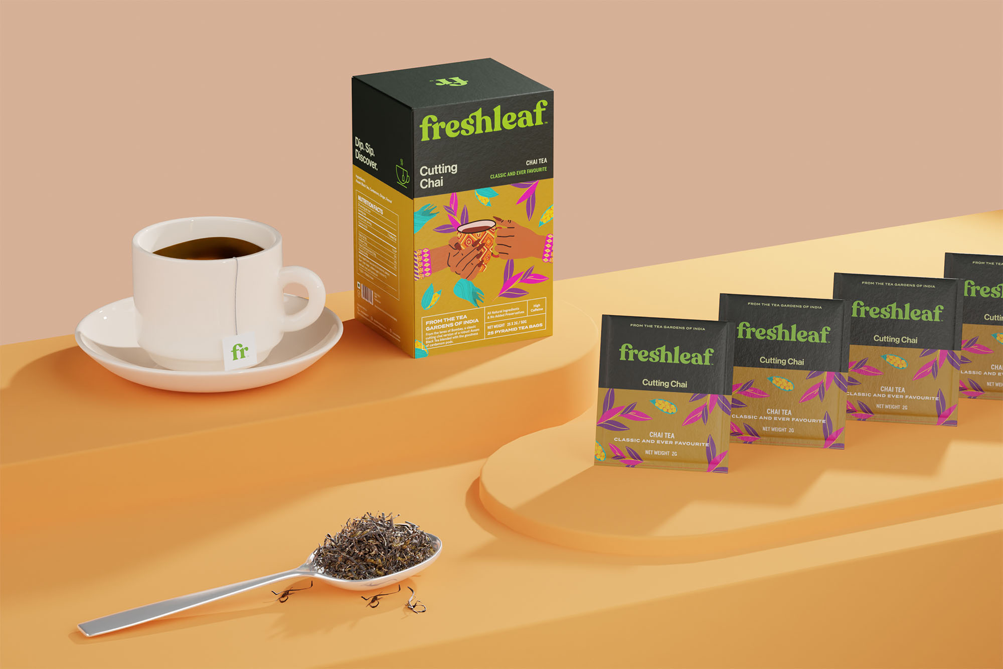 Freshleaf袋泡茶葉包裝設(shè)計(jì),現(xiàn)代時(shí)尚矢量插畫風(fēng)格 Freshleaf袋泡茶葉包裝設(shè)計(jì),現(xiàn)代時(shí)尚矢量插畫風(fēng)格
