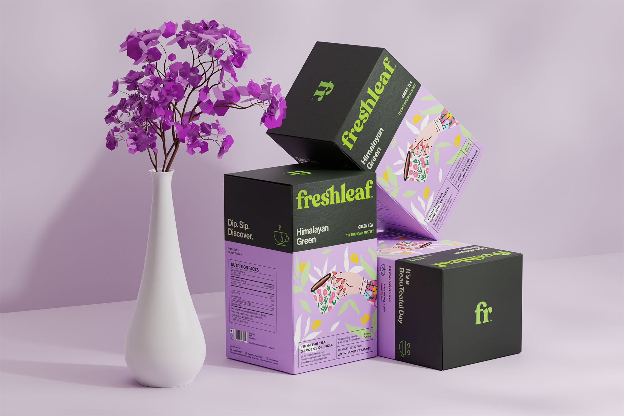 Freshleaf袋泡茶葉包裝設(shè)計(jì),現(xiàn)代時(shí)尚矢量插畫風(fēng)格 Freshleaf袋泡茶葉包裝設(shè)計(jì),現(xiàn)代時(shí)尚矢量插畫風(fēng)格