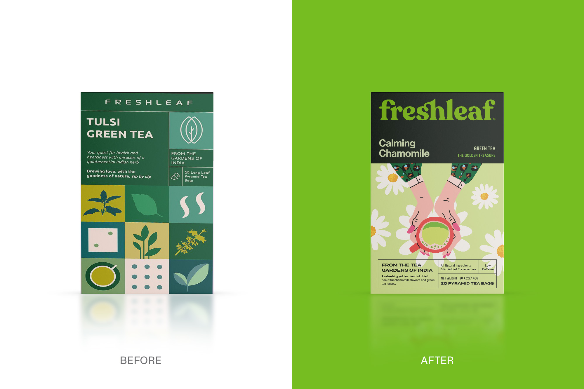 Freshleaf袋泡茶葉包裝設(shè)計(jì)-新舊包裝對比 Freshleaf袋泡茶葉包裝設(shè)計(jì)-新舊包裝對比