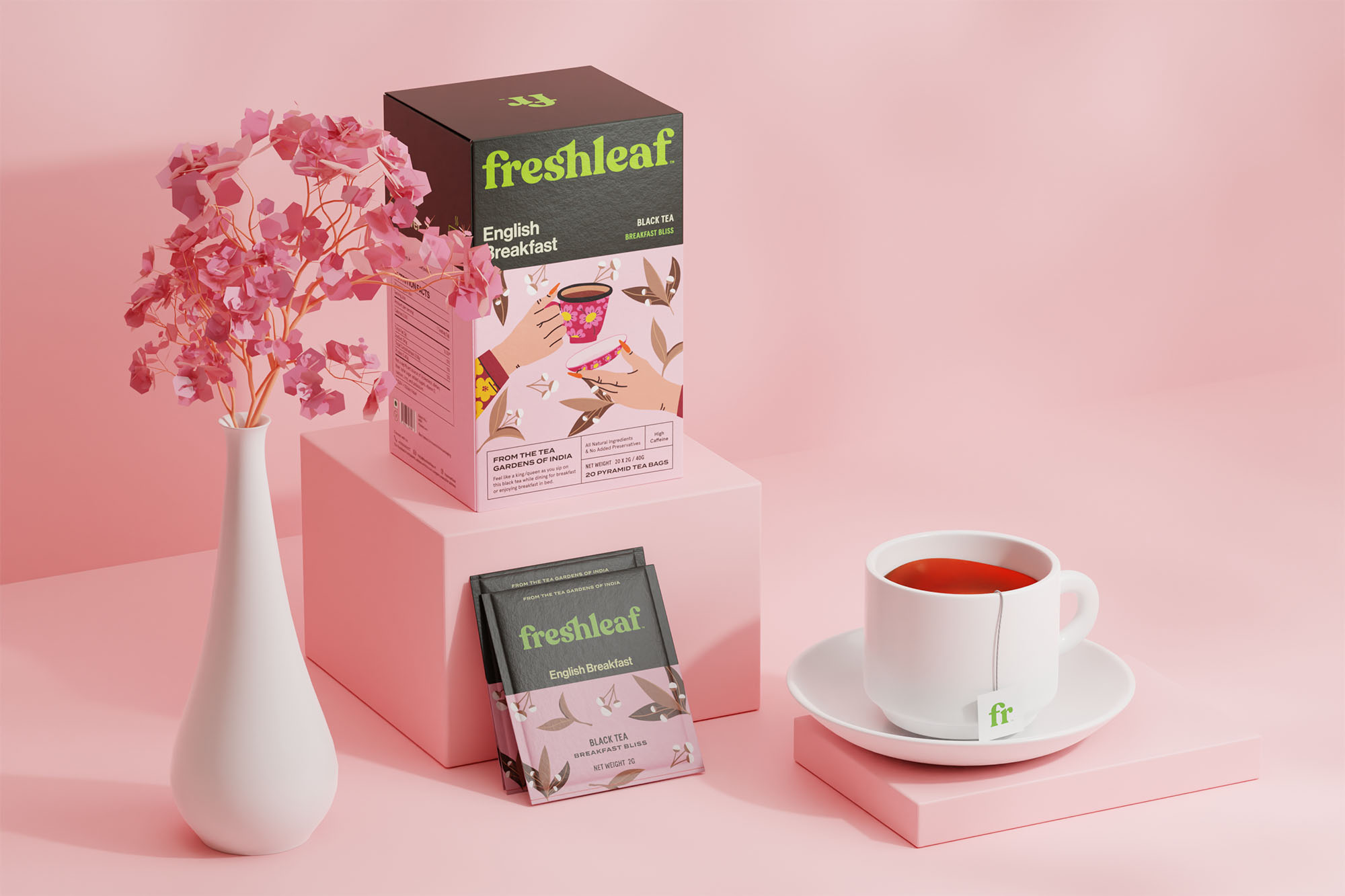 Freshleaf袋泡茶葉包裝設(shè)計(jì),現(xiàn)代時(shí)尚矢量插畫風(fēng)格 Freshleaf袋泡茶葉包裝設(shè)計(jì),現(xiàn)代時(shí)尚矢量插畫風(fēng)格
