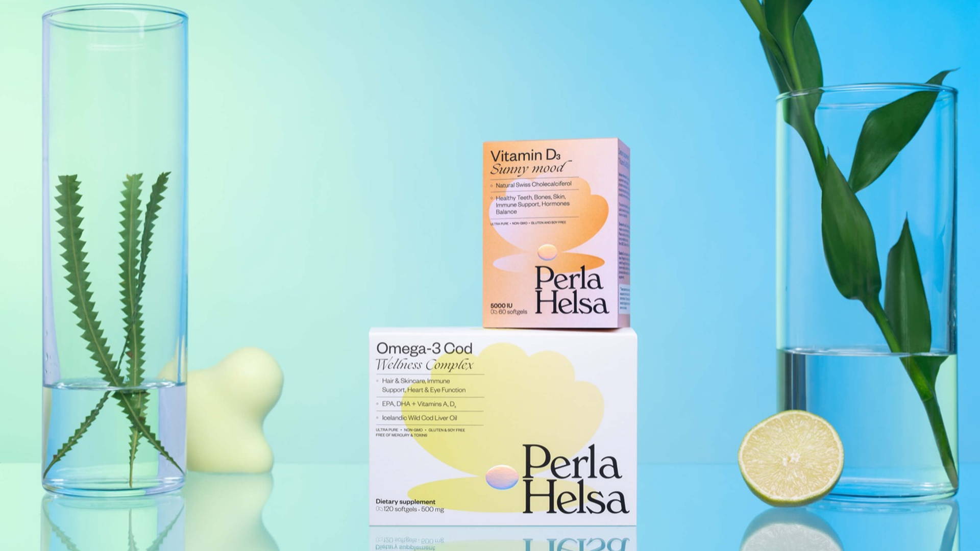 Perla Hesla膳食營養(yǎng)補充劑保健品包裝設(shè)計，貝殼珍珠元素+優(yōu)雅漸變設(shè)計