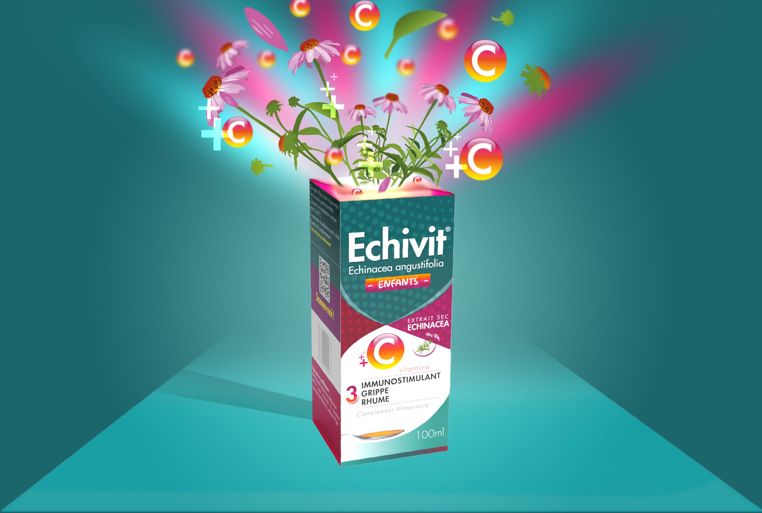 Ecivit OTC藥品包裝設計，突出品牌與交叉色塊版式