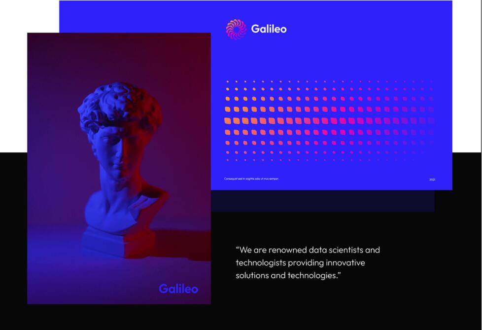 Galileo 人工智能初創(chuàng)公司logo設(shè)計vi設(shè)計，酷炫科技風(fēng)格
