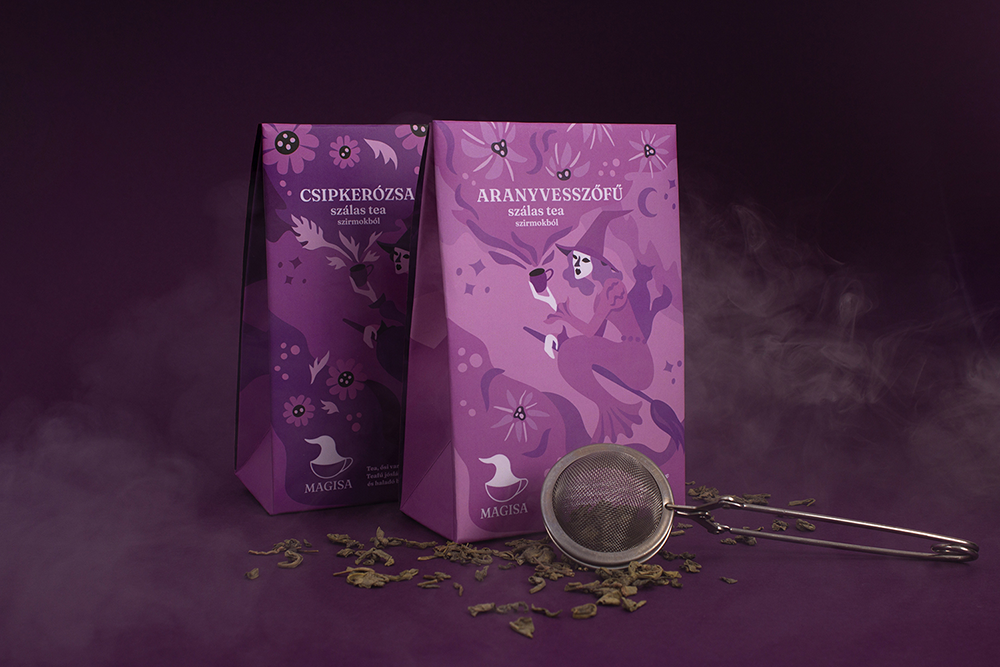 Magisa年輕女士涼茶包裝設計“算命的女巫”插畫 Magisa年輕女士涼茶包裝設計“算命的女巫”插畫