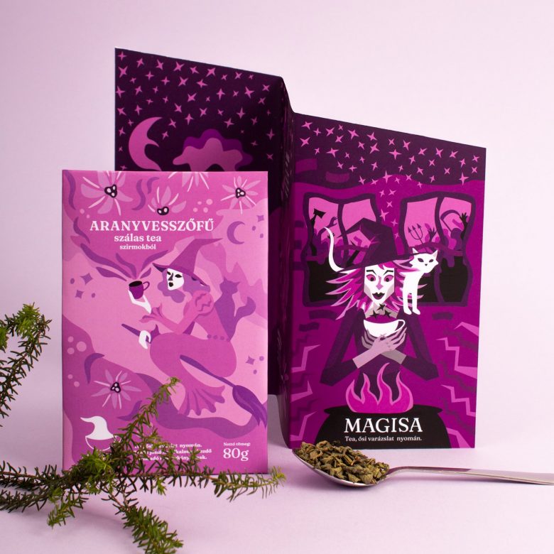 Magisa年輕女士涼茶包裝設計“算命的女巫”插畫 Magisa年輕女士涼茶包裝設計“算命的女巫”插畫