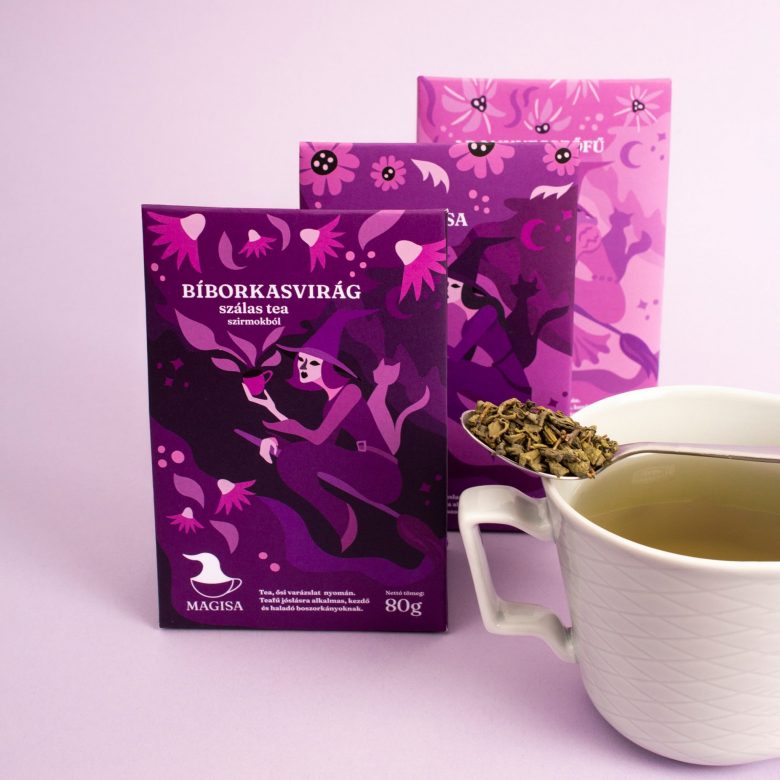 Magisa年輕女士涼茶包裝設計“算命的女巫”插畫 Magisa年輕女士涼茶包裝設計“算命的女巫”插畫