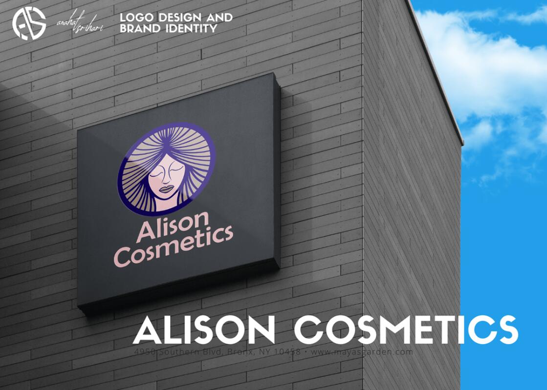 Alison艾 莉森化妝品品牌logo設(shè)計“女性頭像”圖案