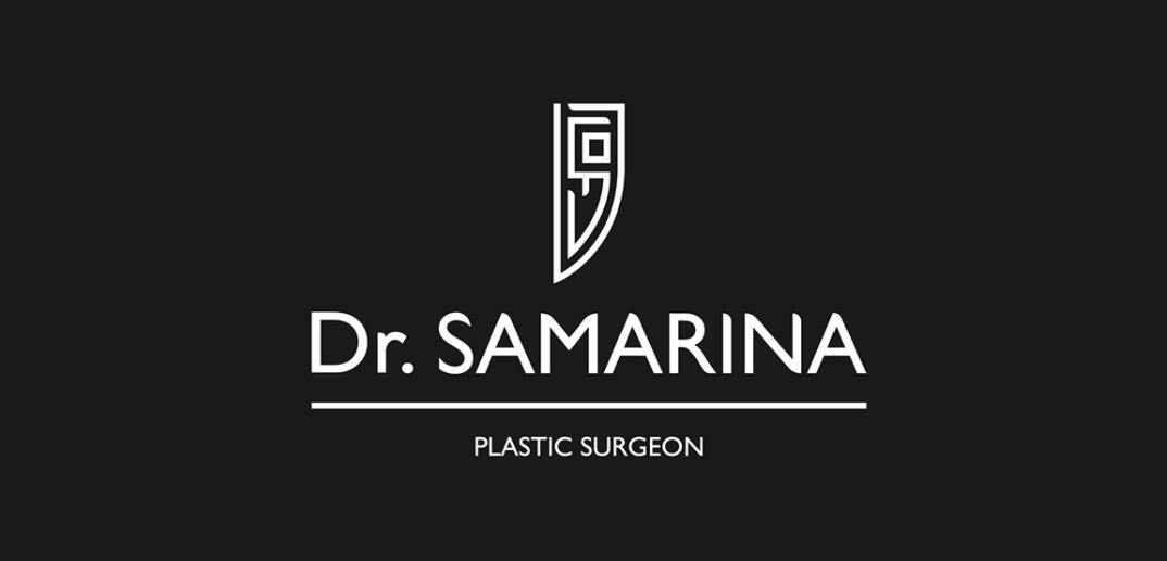 Dr.samarina 美容整形診所醫(yī)院logo設(shè)計，“字母DSO+手術(shù)刀”圖形創(chuàng)意