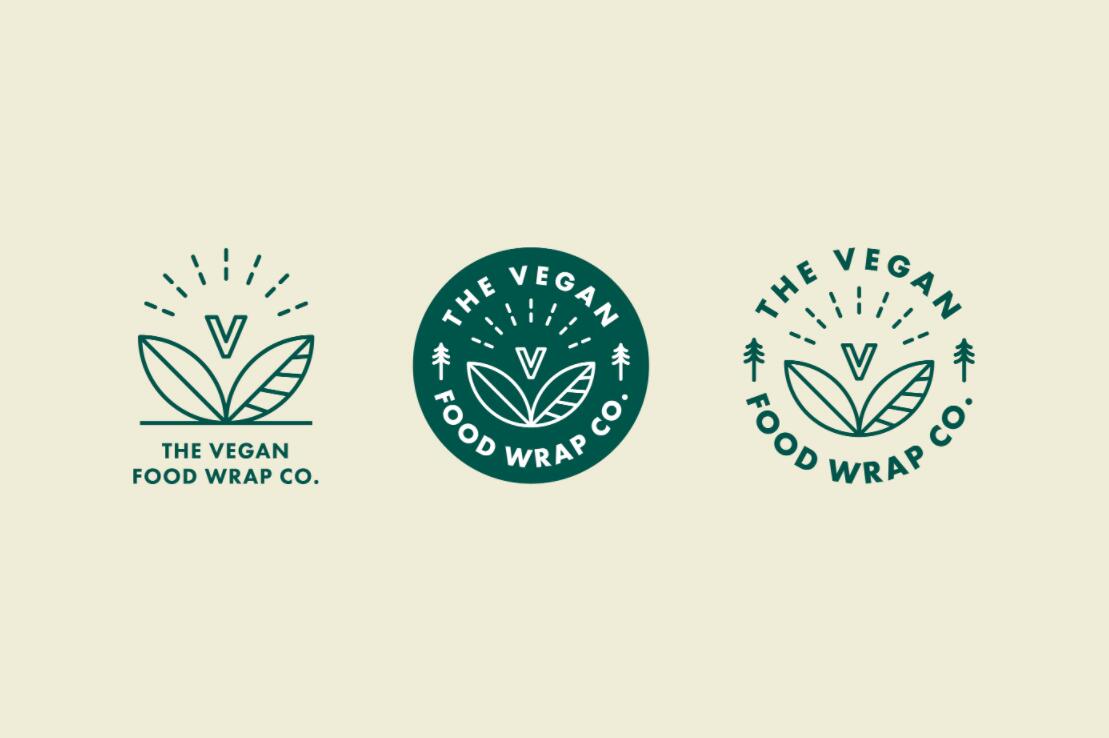 The Vegan 天然植物素食品牌logo設計“有機徽章”圖案 The Vegan 天然植物素食品牌logo設計“有機徽章”圖案