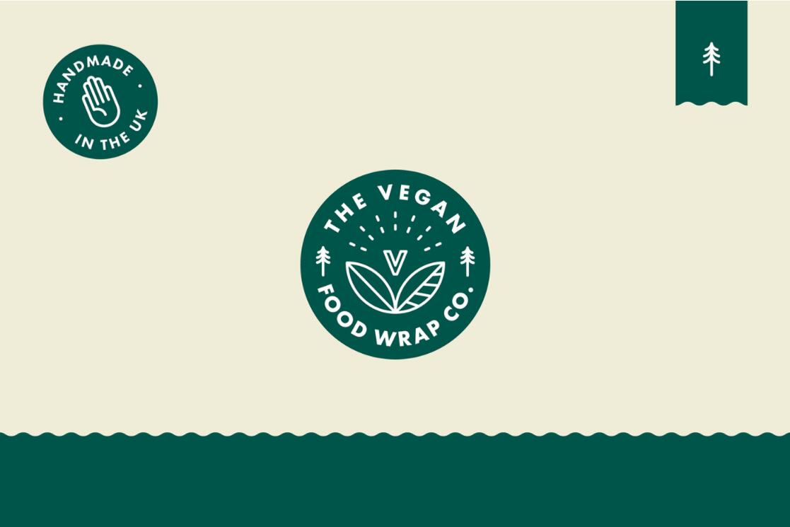 The Vegan 天然植物素食品牌logo設計“有機徽章”圖案 The Vegan 天然植物素食品牌logo設計“有機徽章”圖案