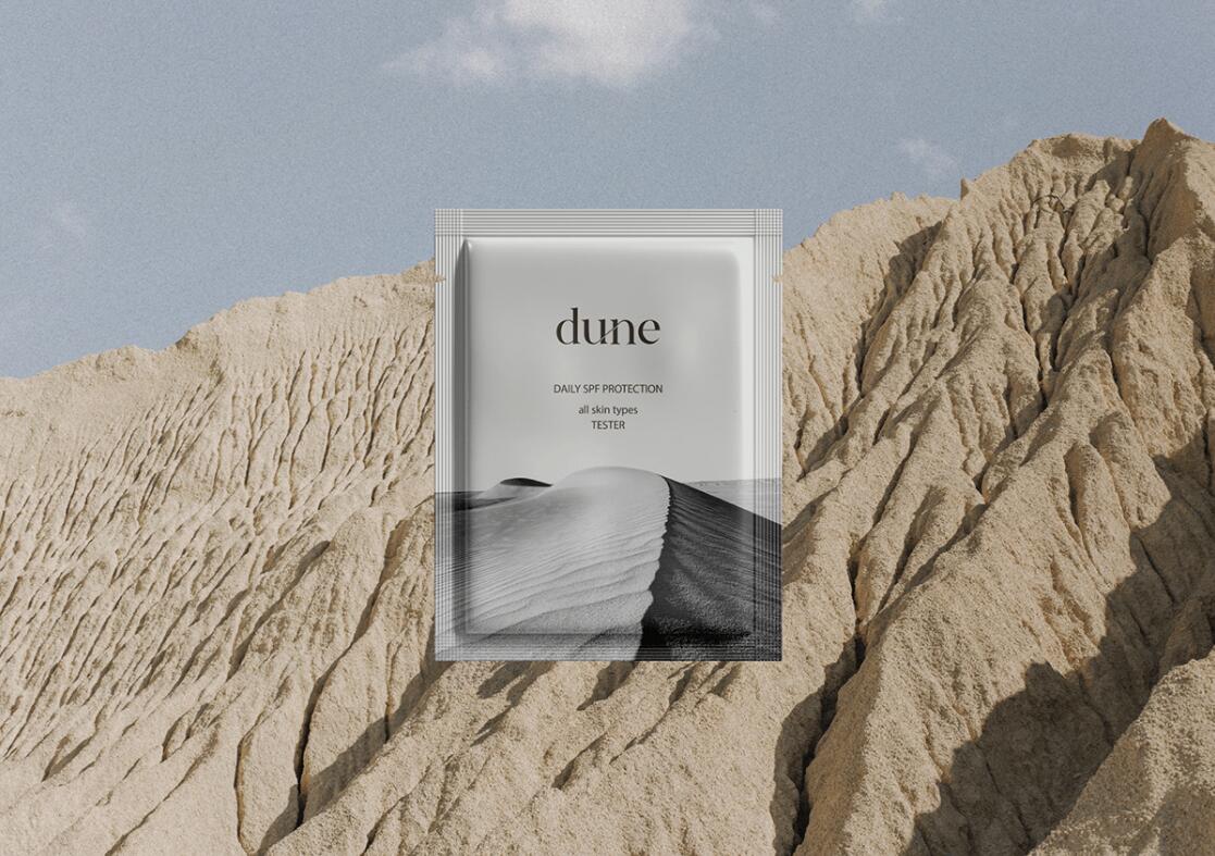 DUNE 防曬霜護(hù)膚品化妝品包裝設(shè)計(jì)“沙漠黑白照片”