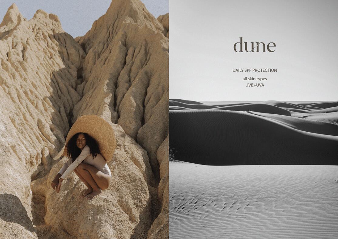 DUNE 防曬霜護(hù)膚品化妝品包裝設(shè)計(jì)“沙漠黑白照片”