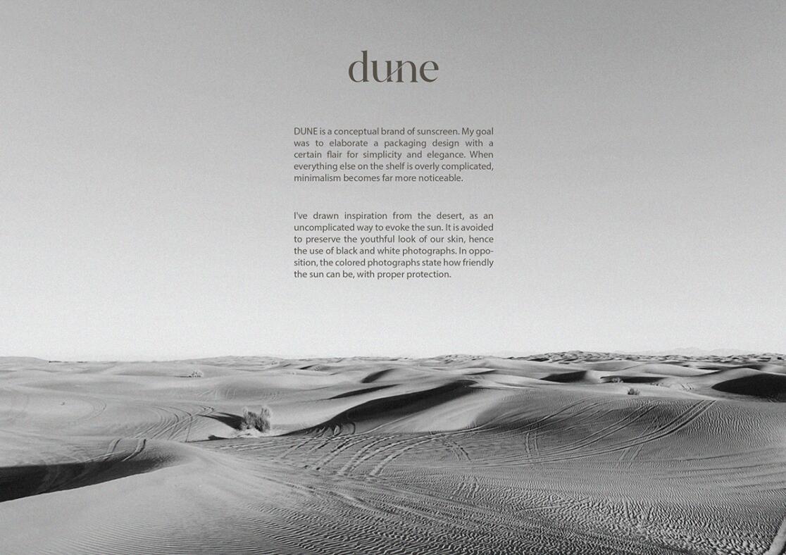 DUNE 防曬霜護(hù)膚品包裝設(shè)計(jì)“沙漠黑白照片”