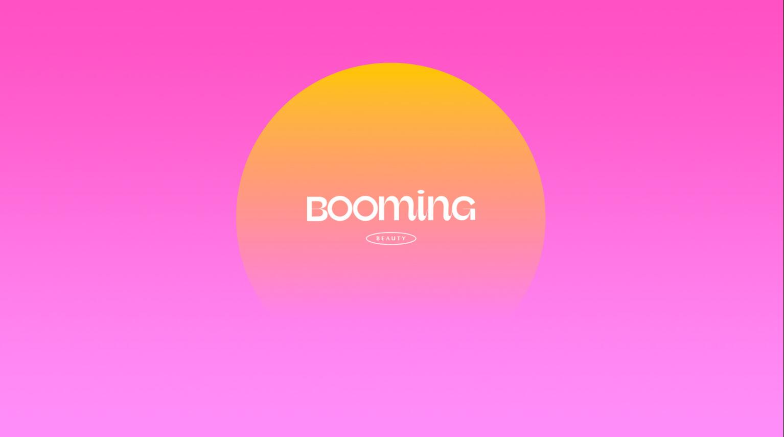 BOOMING 彩妝化妝品包裝設計，“粉金漸變色”金屬箔和閃光裝飾設計