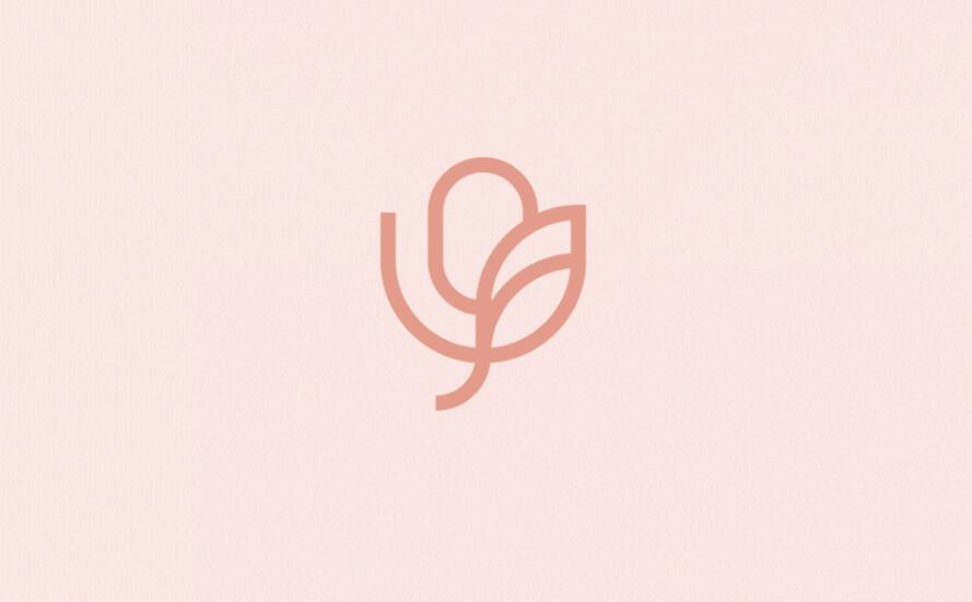 Oroface牙科牙齒矯正與口腔美容診所logo設計vi設計，花朵字母logo+粉綠配色