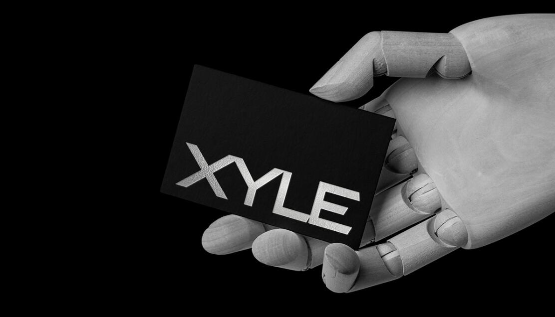 Xyle建筑設(shè)計公司logo設(shè)計品牌形象vis設(shè)計，x磚塊logo與超酷黑白漸變vi風(fēng)