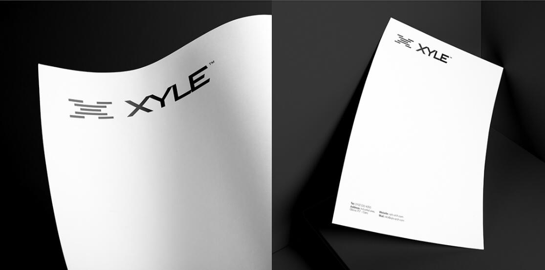 Xyle建筑設(shè)計公司logo設(shè)計品牌形象vis設(shè)計，x磚塊logo與超酷黑白漸變vi風(fēng)