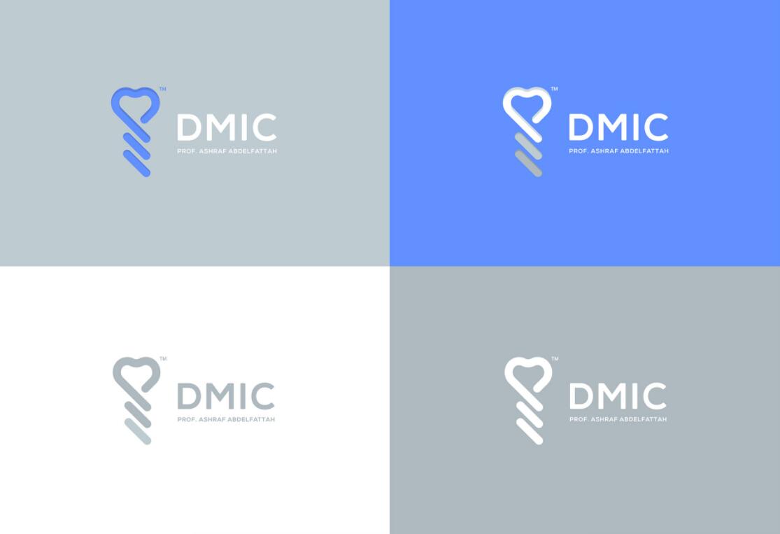 DMIC 亞科診所品牌logo-vi設(shè)計，明亮輕藍紫色搭配略灰色