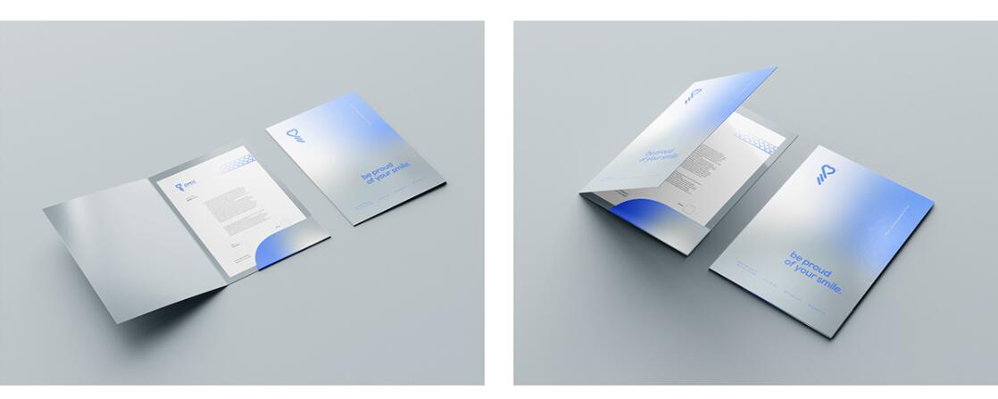DMIC 亞科診所品牌logo-vi設(shè)計，明亮輕藍紫色搭配略灰色