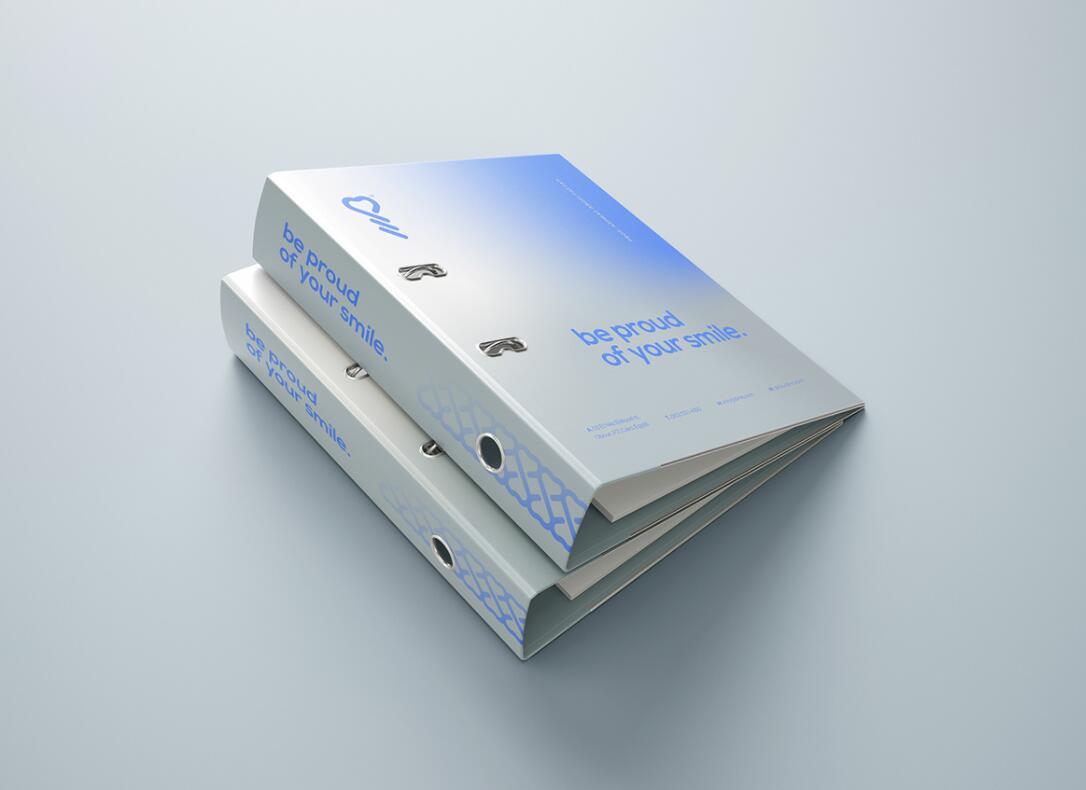 DMIC 亞科診所品牌logo-vi設(shè)計，明亮輕藍紫色搭配略灰色