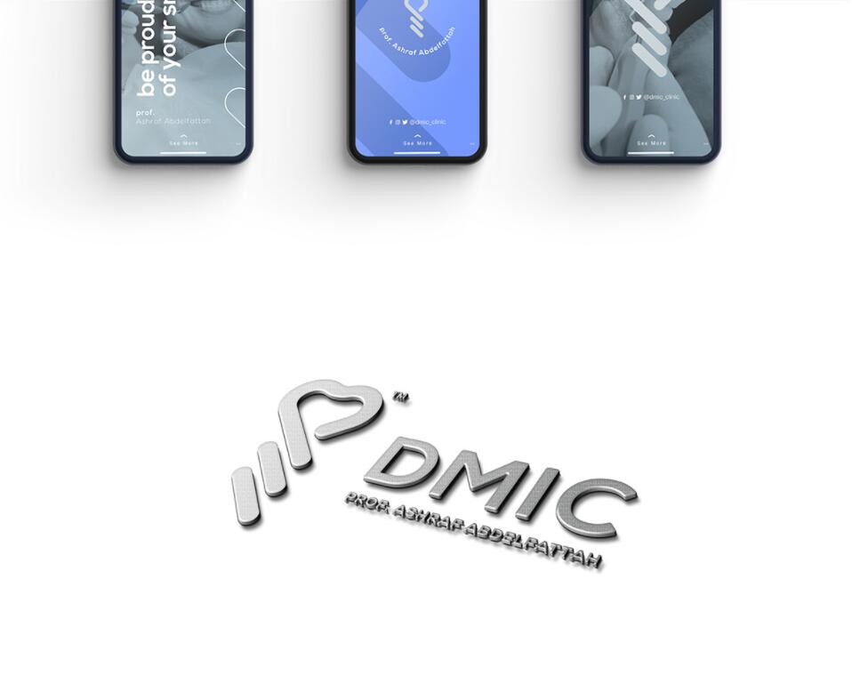 DMIC 亞科診所品牌logo-vi設(shè)計，明亮輕藍紫色搭配略灰色