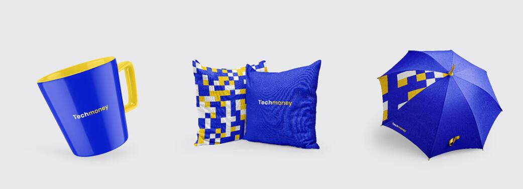 Techmoney 在線互聯(lián)網(wǎng)金融品牌vi設(shè)計“馬賽克像素”元素