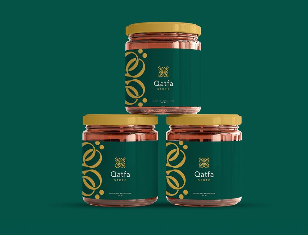 Qatfa 蜂蜜在線商店對稱Q字母logo設(shè)計(jì)產(chǎn)品包裝設(shè)計(jì) Qatfa 蜂蜜在線商店對稱Q字母logo設(shè)計(jì)產(chǎn)品包裝設(shè)計(jì)