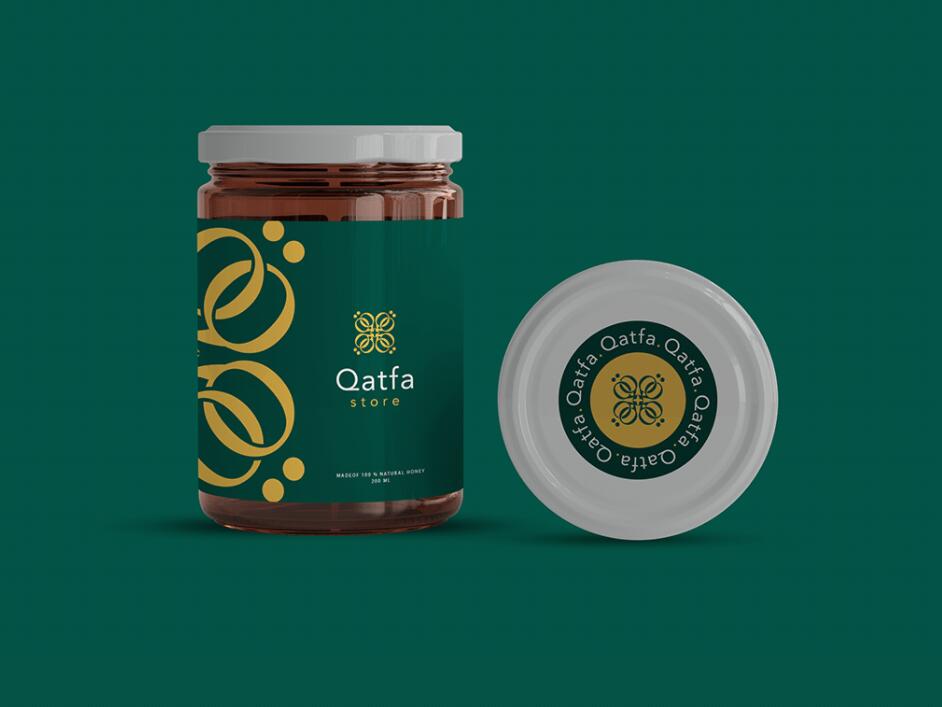 Qatfa 蜂蜜在線商店對稱Q字母logo設(shè)計(jì)產(chǎn)品包裝設(shè)計(jì) Qatfa 蜂蜜在線商店對稱Q字母logo設(shè)計(jì)產(chǎn)品包裝設(shè)計(jì)