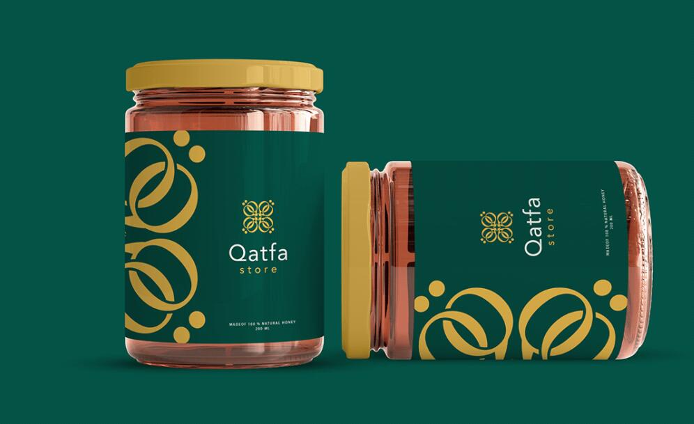Qatfa 蜂蜜在線商店對稱Q字母logo設(shè)計(jì)產(chǎn)品包裝設(shè)計(jì) Qatfa 蜂蜜在線商店對稱Q字母logo設(shè)計(jì)產(chǎn)品包裝設(shè)計(jì)