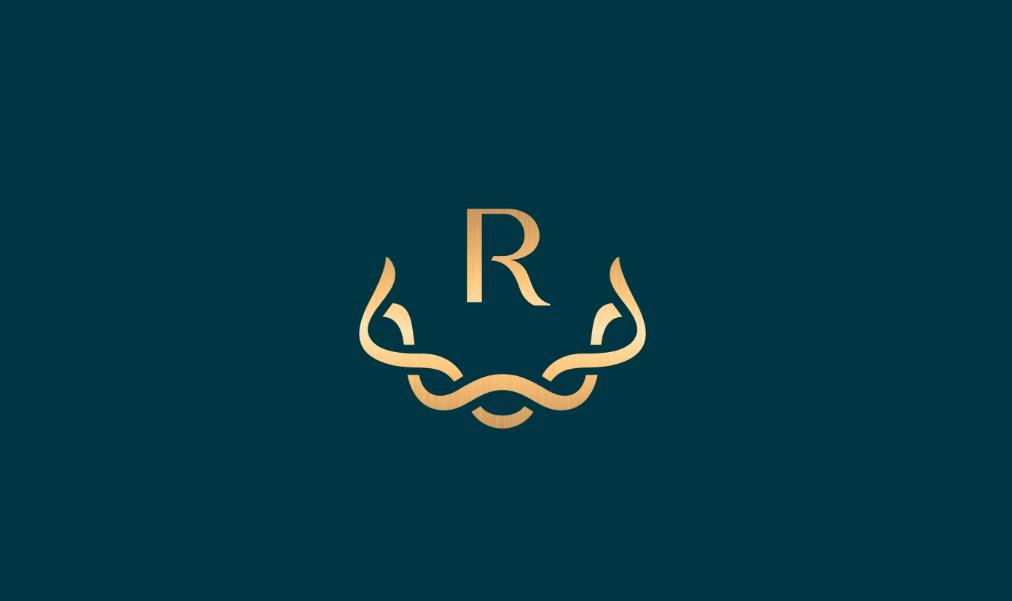 Ruco非手術(shù)美容與皮膚護理醫(yī)療logo設(shè)計vi設(shè)計。青黑色金色奢侈風與循環(huán)交叉線條 Ruco非手術(shù)美容與皮膚護理醫(yī)療logo設(shè)計vi設(shè)計。青黑色金色奢侈風與循環(huán)交叉線條
