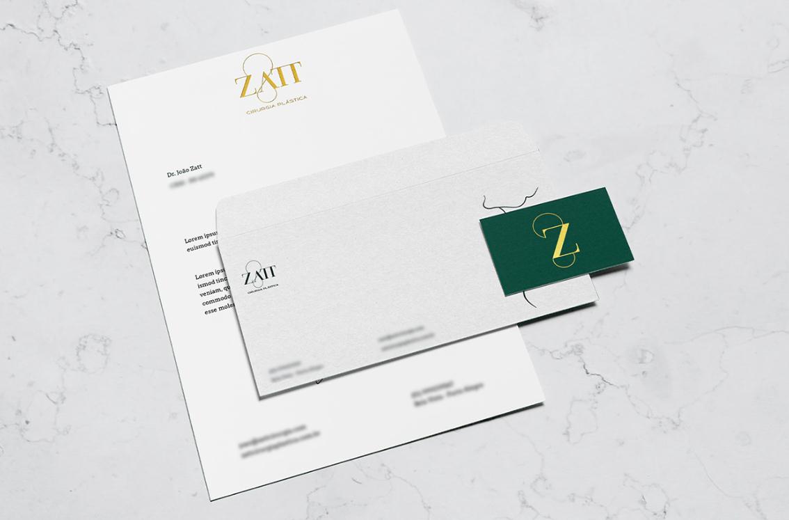 Zatt 美容整形外科診所logo設(shè)計vi設(shè)計，綠金配色清新精致風(fēng)格