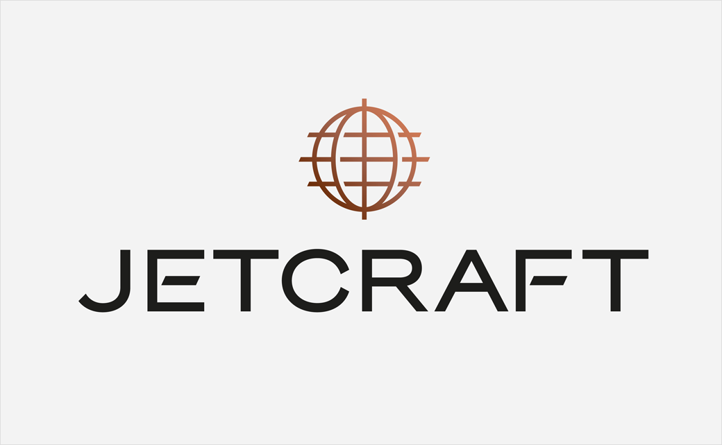 Jetcraft 全球私人飛機(jī)經(jīng)紀(jì)貿(mào)易公司logo設(shè)計(jì)vi設(shè)計(jì)”銅色線條地球“