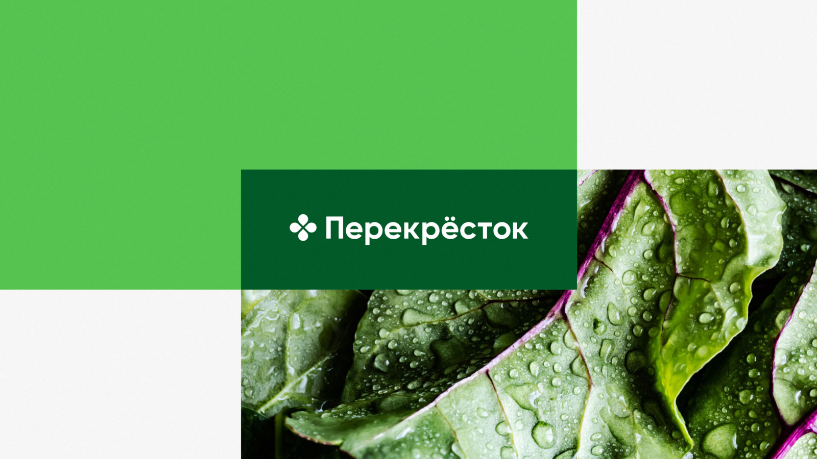 Perekrestok 零售便利連鎖店品牌vi視覺形象設計,綠色十字交叉風格 Perekrestok 零售便利連鎖店品牌vi視覺形象設計,綠色十字交叉風格