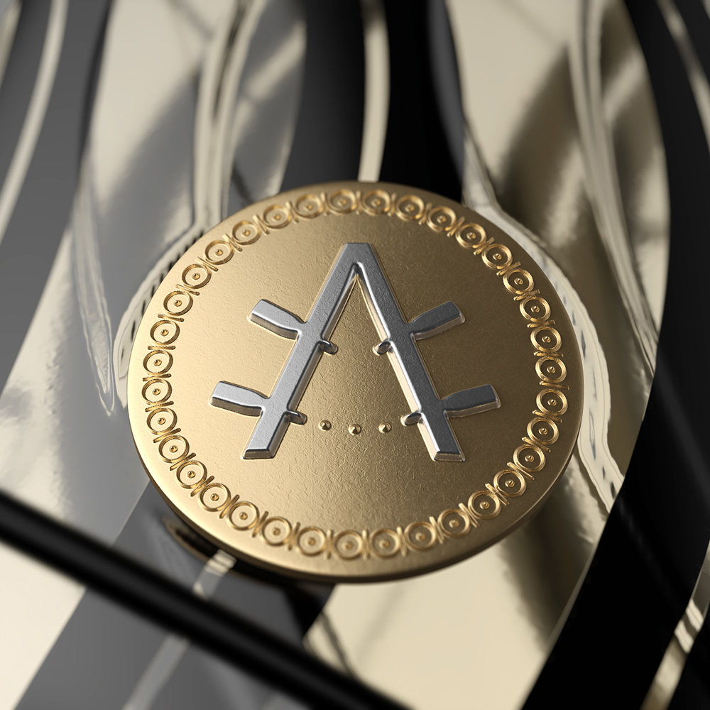 Azur 起泡酒包裝設計瓶型設計，黑金螺旋線條